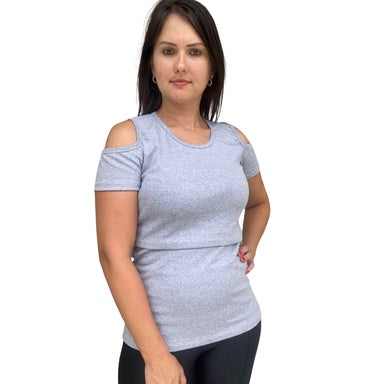 Camiseta de Amamentação com Abertura Discreta