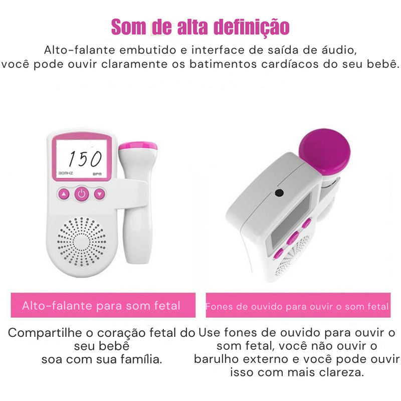 Detector de Som Fetal - Uso Doméstico Com Monitor de Frequência Cardíaca