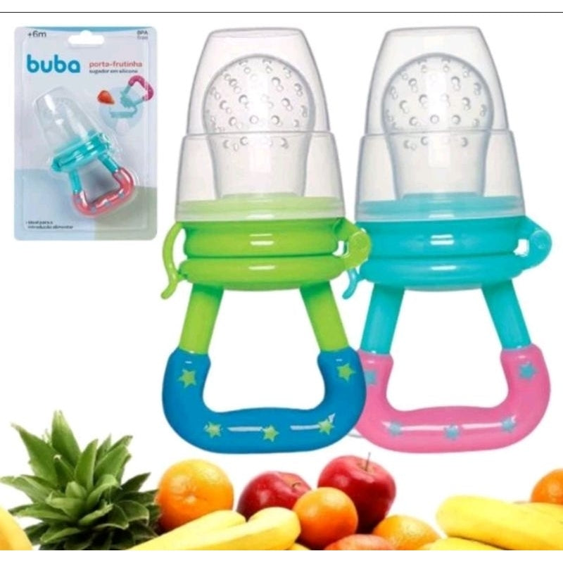 Chupeta alimentadora porta frutas silicone para bebê Buba