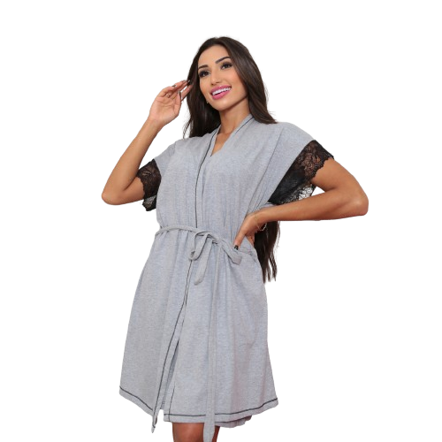 Camisola e Robe Pós Parto em Algodão