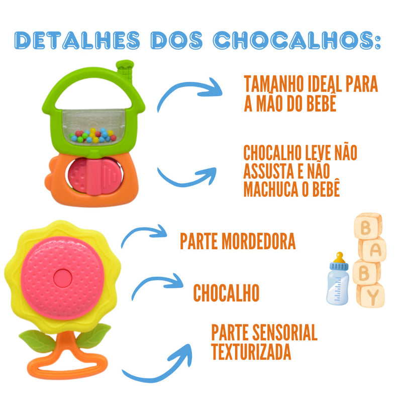 Kit Chocalho e Mordedor para Bebê