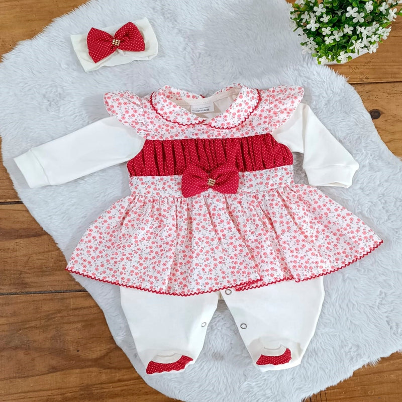 Kit Macacão Menina Charlote com Vestido 03 Peças